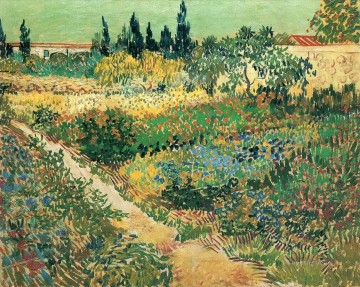 Jardín con flores Vincent van Gogh Pinturas al óleo